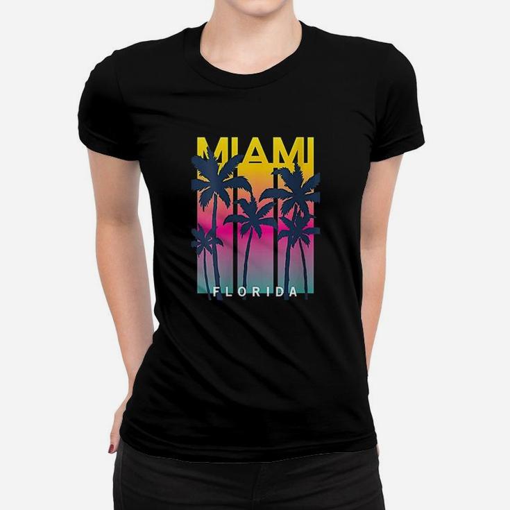 Cool Miami Florida Graphic Design I Love Miami Ladies Tee