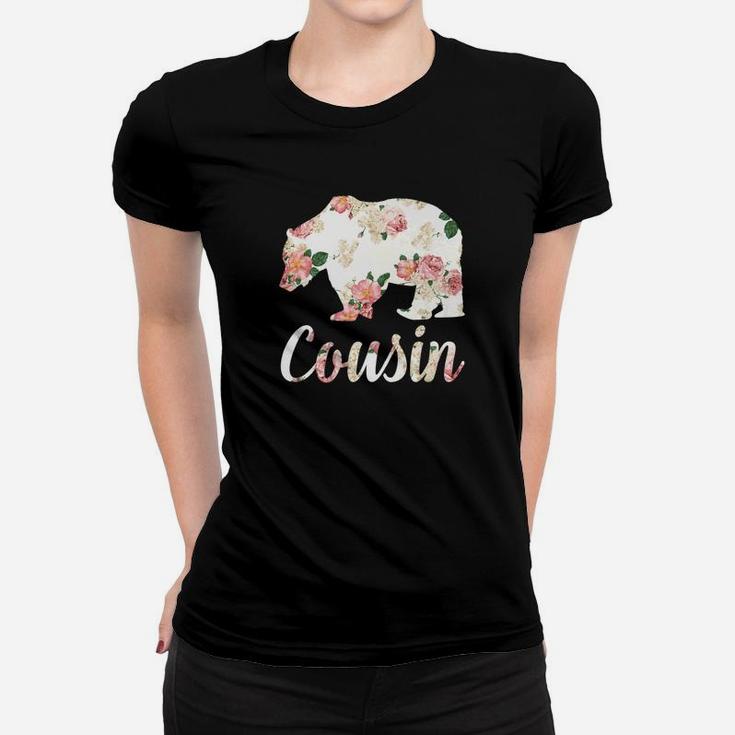 Cousin Bear Floral Family Christmas Matching Gift Ladies Tee