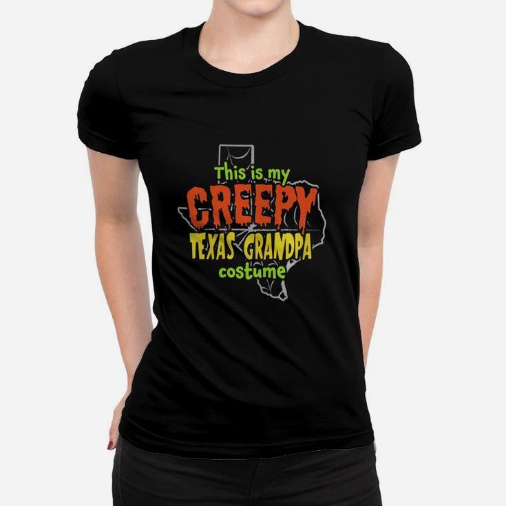 Creepy Texas Grandpa Funny Halloween Costume Ladies Tee