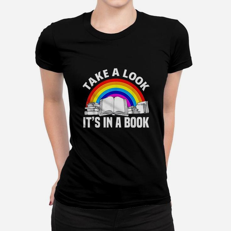 Cute Book Reader Rainbow Book Ladies Tee