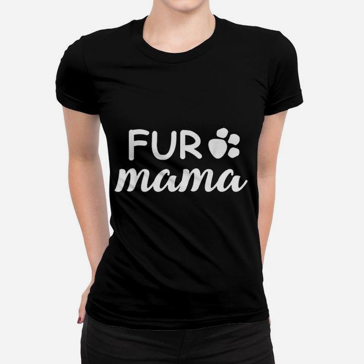 Cute Dog Mom Gift Fur Mama Paw Print Mothers Gift Ladies Tee
