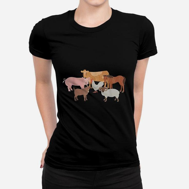 Cute Farm Animals Cow Pig Chicken Horse Sheep And Goat Tee Cute Farm Animals Cow Pig Chicken Horse Sheep And Goat Tee
