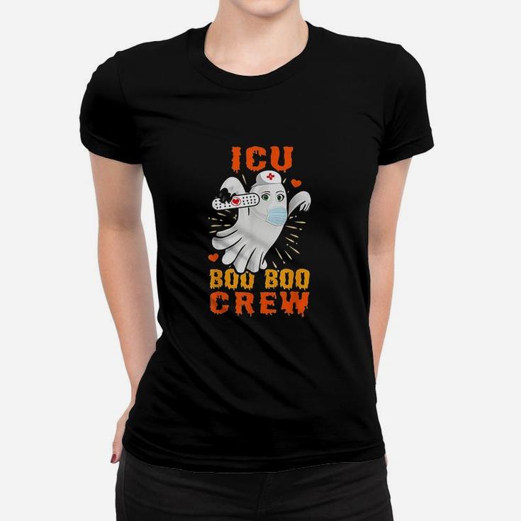 Cute Ghost Halloween Icu Boo Boo Crew Nurse Gift Women Girls Ladies Tee