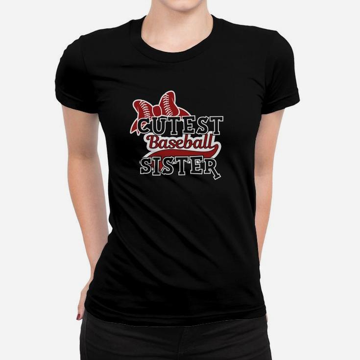 Cutest Baseball Sister For Sibling Of Player Ladies Tee