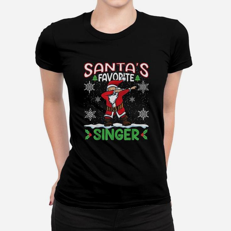 Dab Santas Favorite Singer Christmas Santa Dabbing Ladies Tee