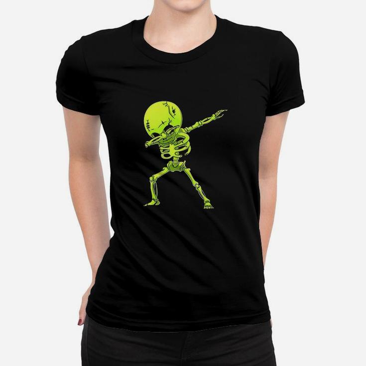 Dabbing Skeleton Kids Halloween Zombie Dab Ladies Tee