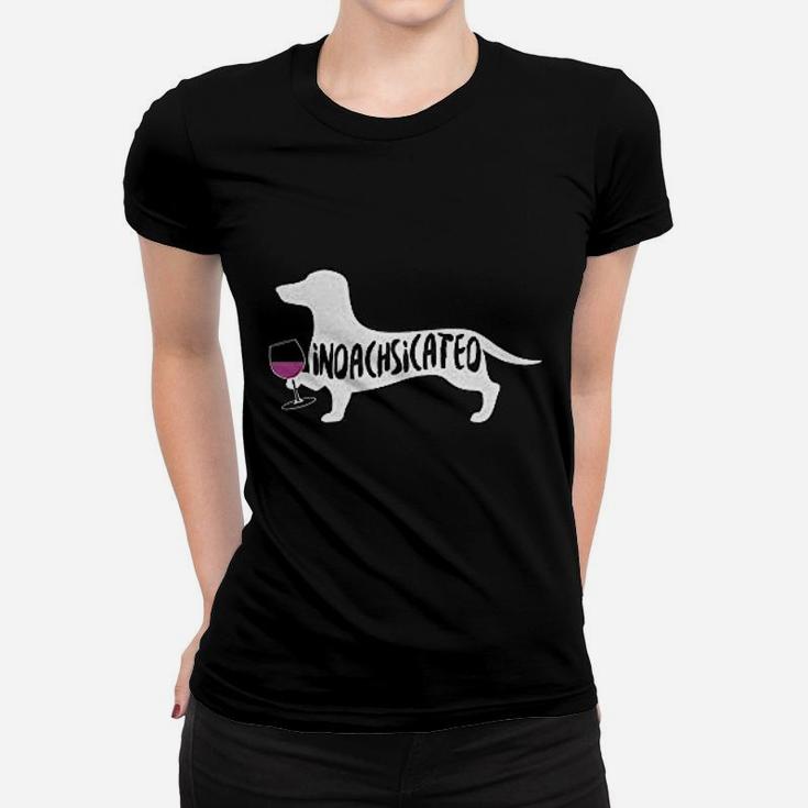 Dachshund The Red Wine Champagne Lover Wine Lover Ladies Tee