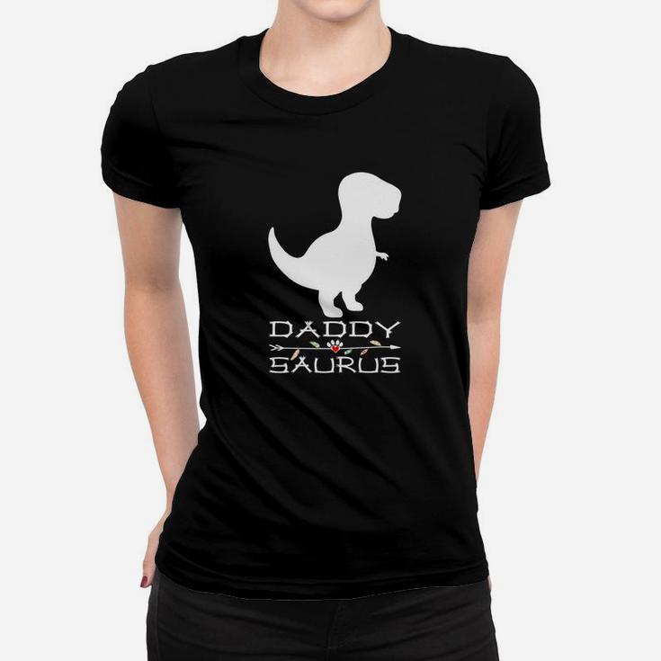 Daddysaurus Rex Funny Fathers Day Gift Idea For Daddy Premium Ladies Tee