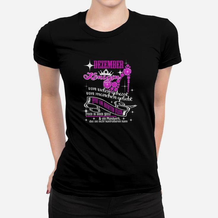 Dezember Königin Frauen Tshirt mit Spruch, Freches Damen Tee