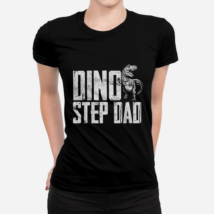 Dino Step Dad Dinosaur Family Matching Ladies Tee