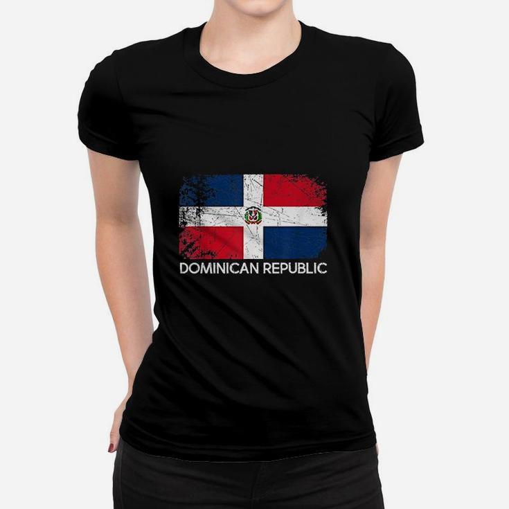 Dominican Flag Vintage Made In Dominican Republic Ladies Tee