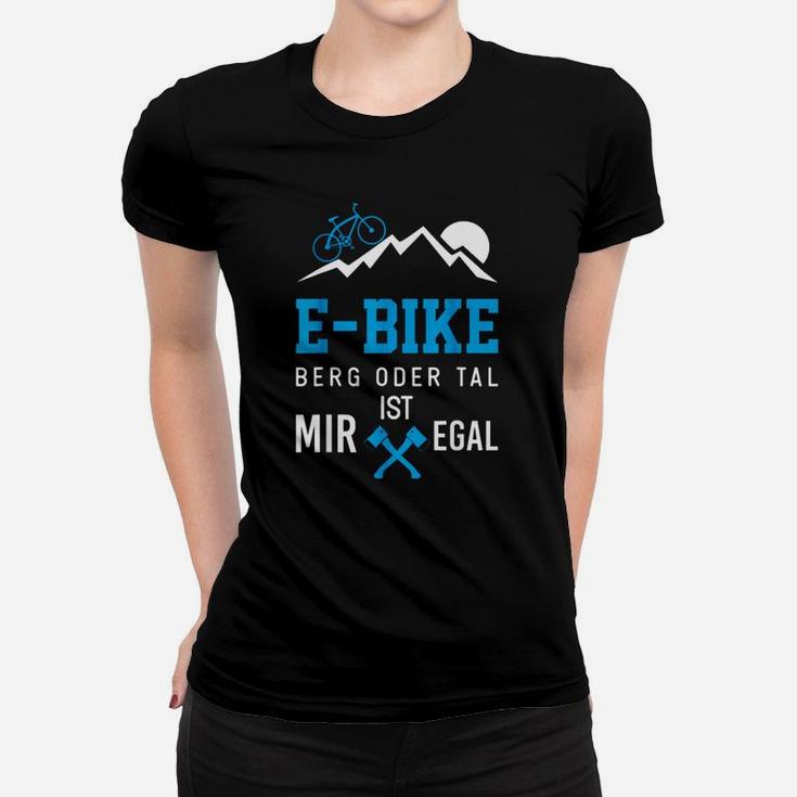 E-Bike Fan Frauen Tshirt Berg oder Tal ist mir egal, Herren, Schwarz