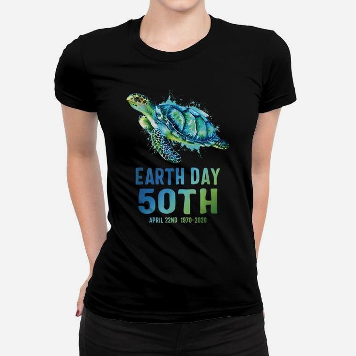 Earth Day 2020 Splash Art Earth Day 50th Anniversary Turtle Women T-shirt