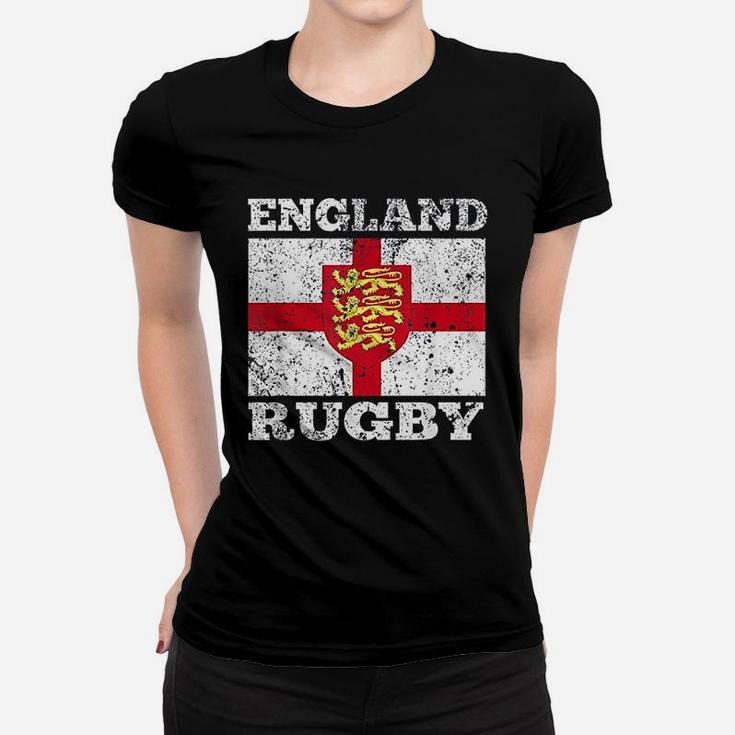 England Rugby Vintage English Flag Rugby United Kingdom Gift Ladies Tee