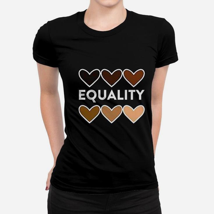 Equality Hearts Civil Rights Equal Graphic Women T-shirt