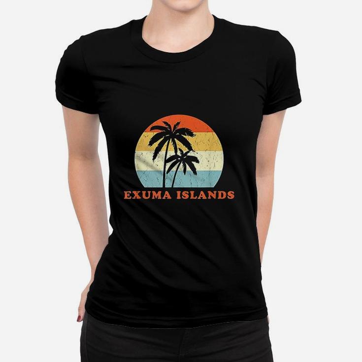 Exuma Bahamas Vintage Sun Surf Throwback Vacation Ladies Tee