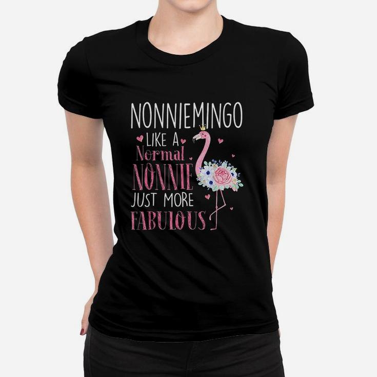 Flamingo Nonniemingo Like A Normal Nonnie Gift Funny Grandma Women T-shirt