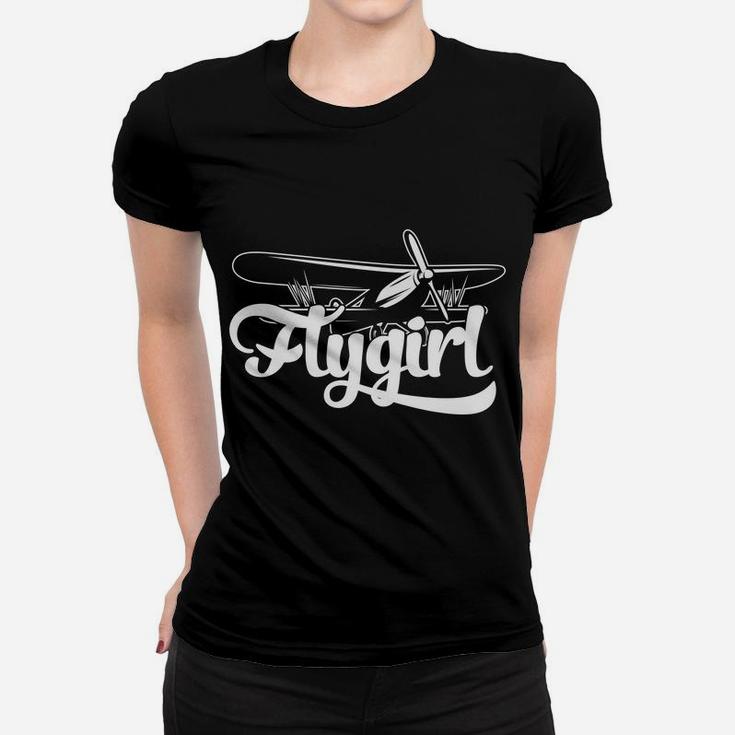 Flygirl Vintage Flight Attendant Pilot Job Title Gift Women T-shirt