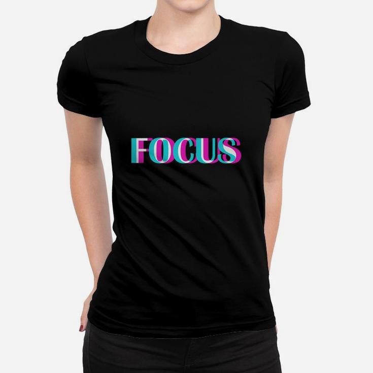 Focus Optical Illusion Funny Trippy Anaglyph Photography Ladies Tee