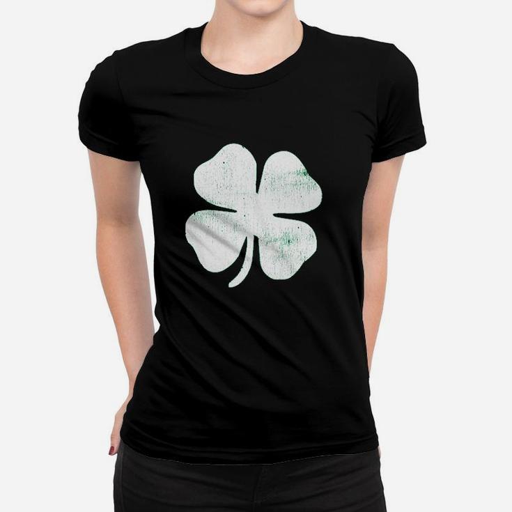 Four Leaf Clover Funny Saint Patricks Day Shamrock Lucky Irish Ladies Tee