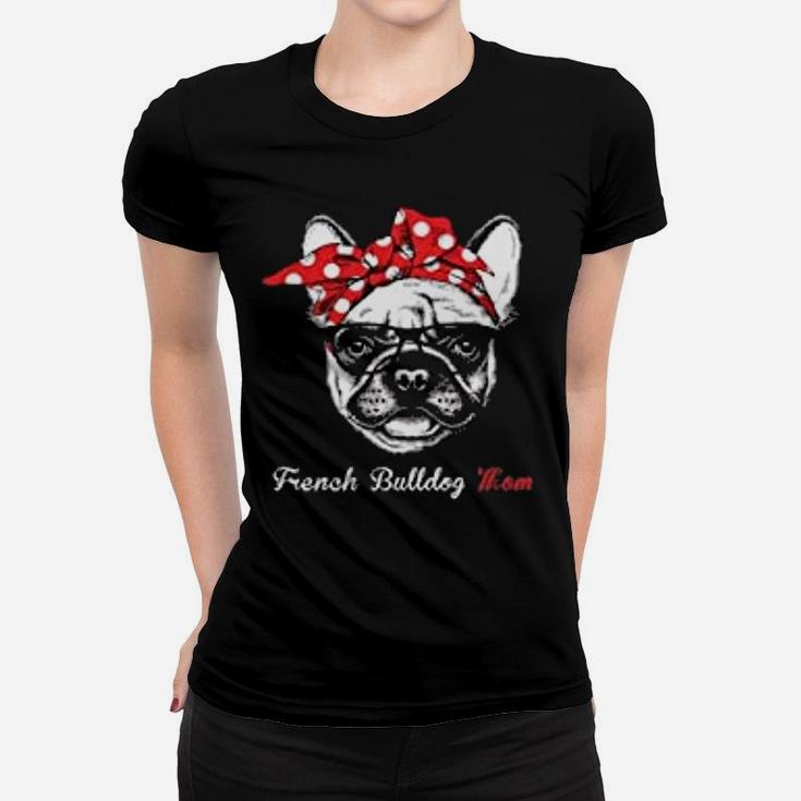 French Bulldog Mom Red Bowtie Ladies Tee