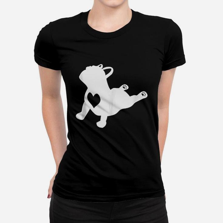 French Bulldog Yoga Pose Love Heart Frenchie Workout Gift Ladies Tee