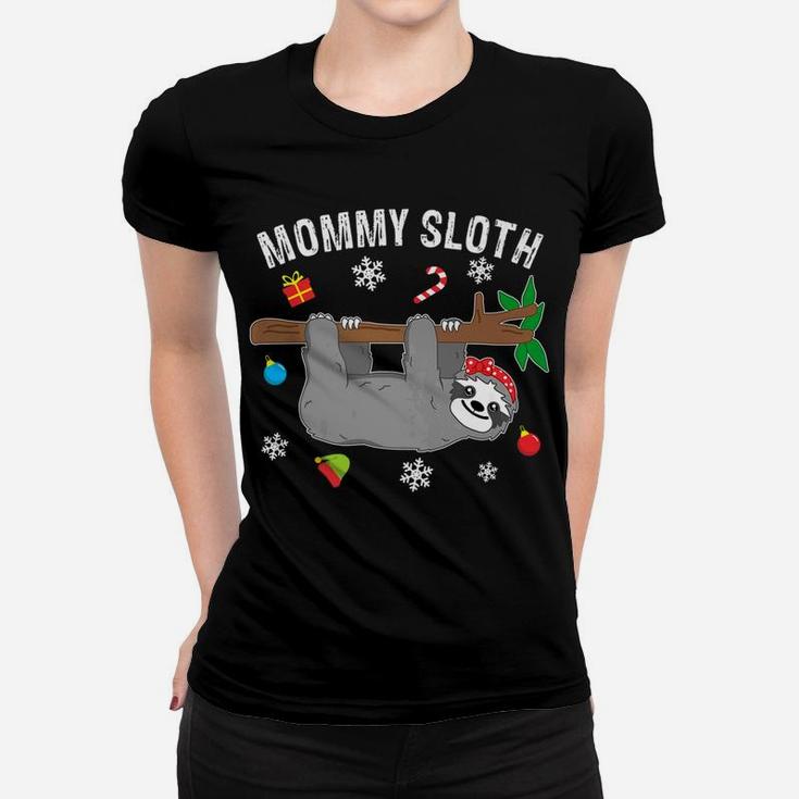 Funny Christmas Sloth Family Matching Mommy Gift Ladies Tee