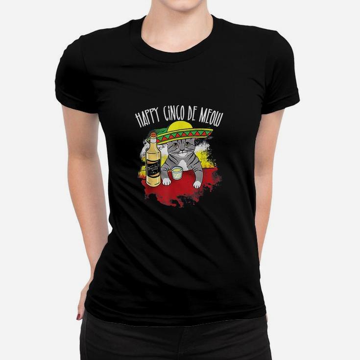 Funny Cinco De Meow Funny Mexican Tequila Cat Ladies Tee