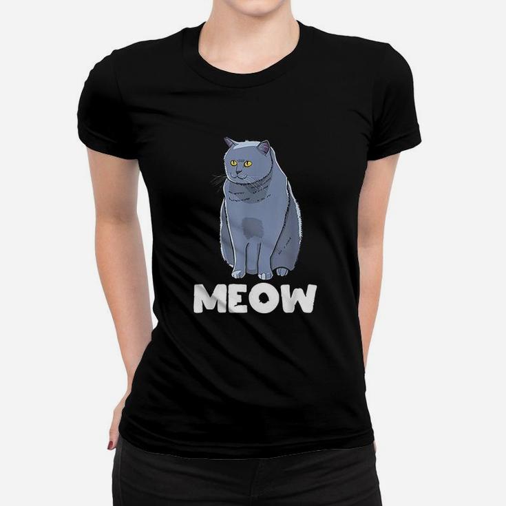 Funny Meow Cat Lady And Cats Kittens People Men Women Ladies Tee