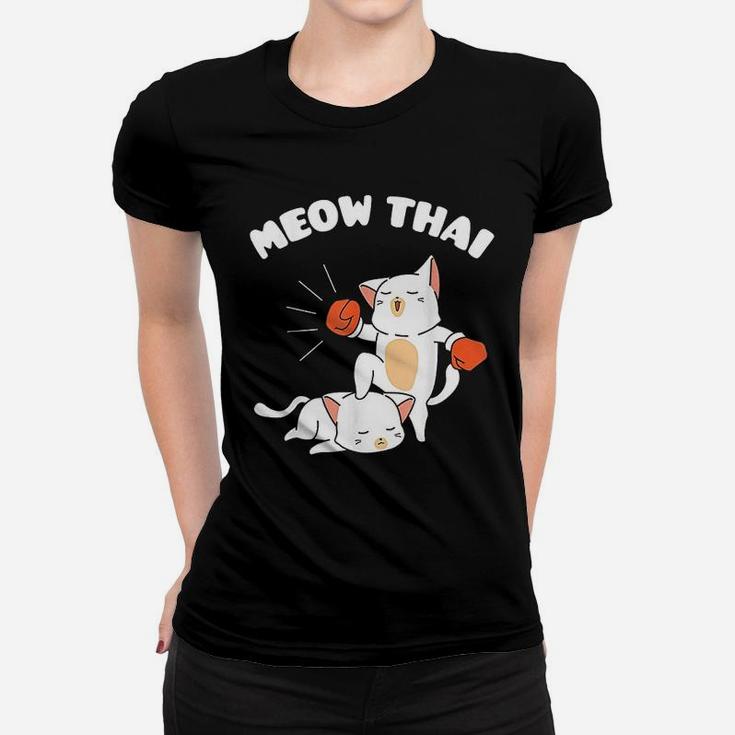 Funny Muay Thai Cats Thai Boxing Fighter Gift Women T-shirt