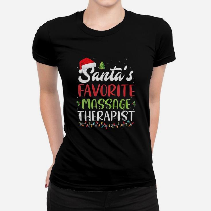 Funny Santa Favorite Massage Therapist Christmas Gift Ladies Tee