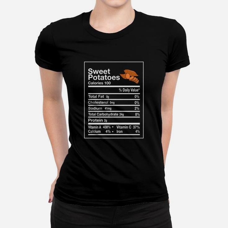 Funny Sweet Potato Nutrition Facts Thanksgiving Matching T-shirt Ladies Tee