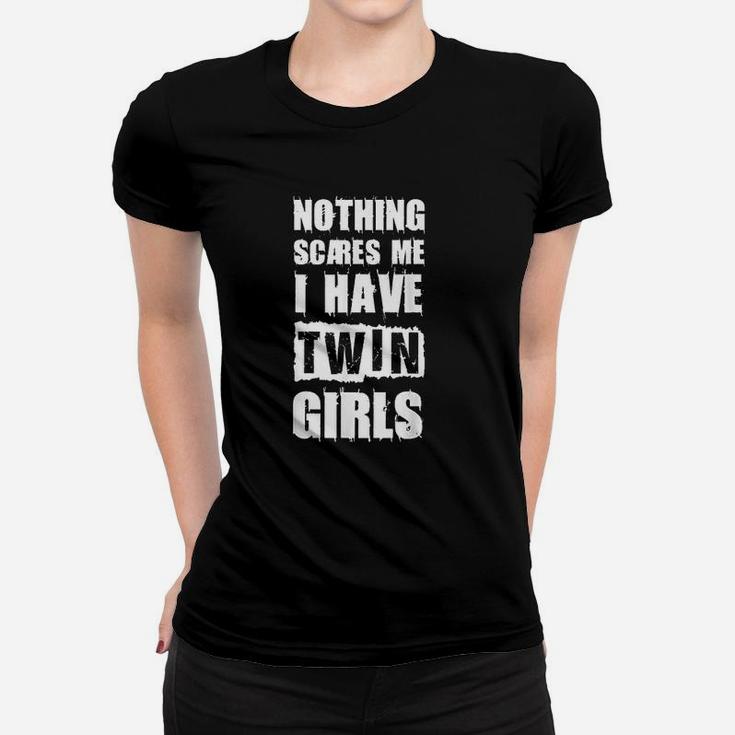 Funny Twin Daughter Mom Of Twins Dad Ladies Tee
