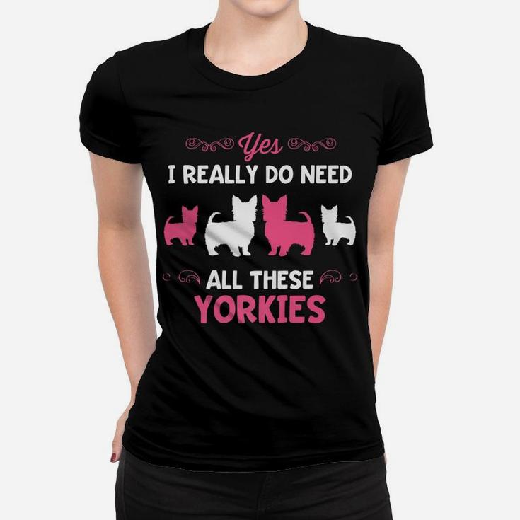 Funny Yorkie Dog Breed Lover Puppy Yorkshire Terrier Ladies Tee