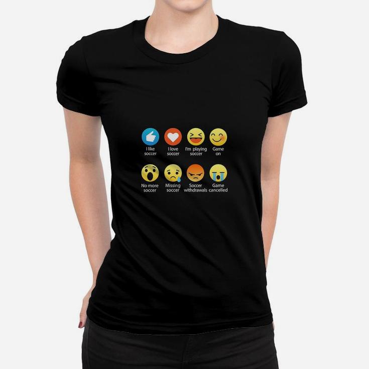 Fußball Ich Liebe Fußball Emoticon Emo Frauen T-Shirt