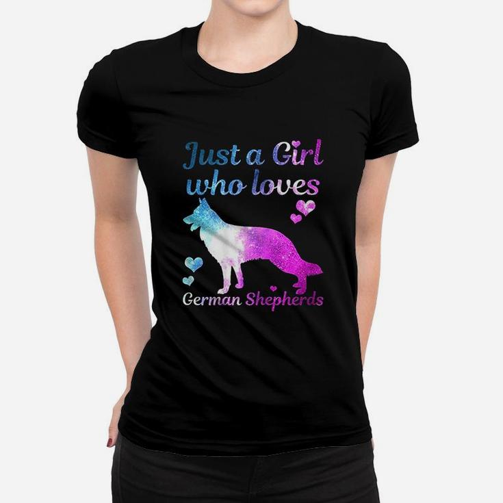 German Shepherd Dog Just A Girl Who Loves Dogs Funny Gift Ladies Tee