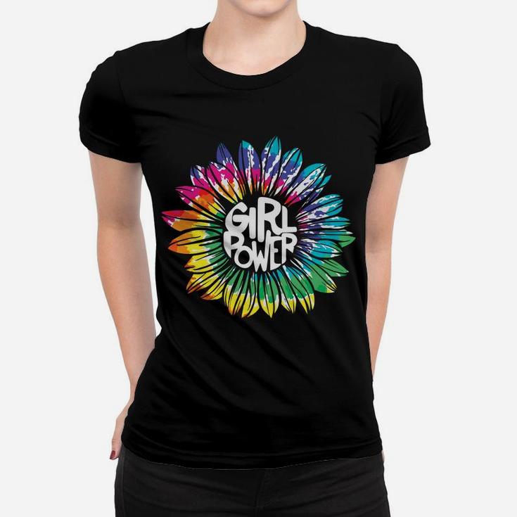 Girl Power Tie Dye Sunflower Hippie Peace Women T-shirt