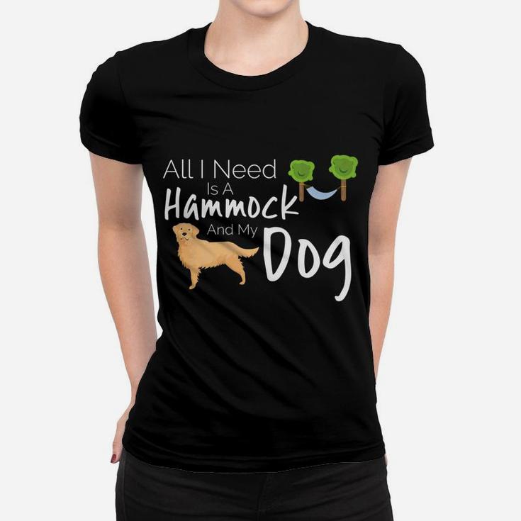 Golden Retriever Dog Hammock Camping Travel Ladies Tee