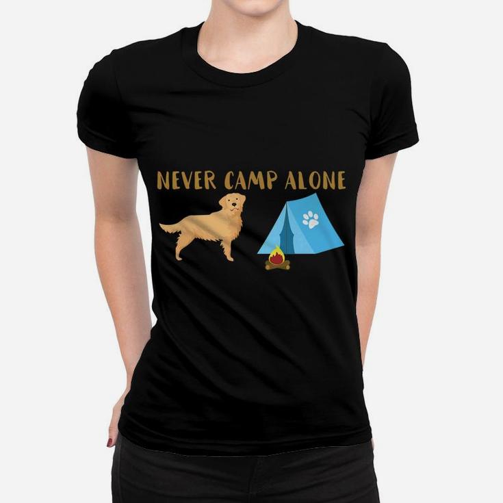 Golden Retriever Dog Tent Funny Camping Travel Ladies Tee