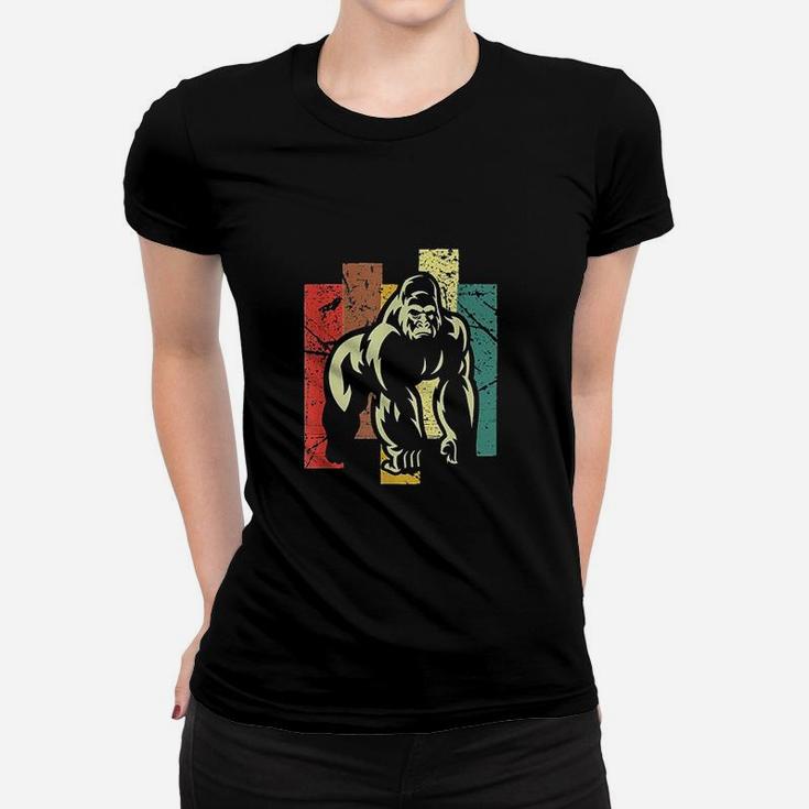 Gorilla Retro 70s Vintage Animal Lover Art Ladies Tee