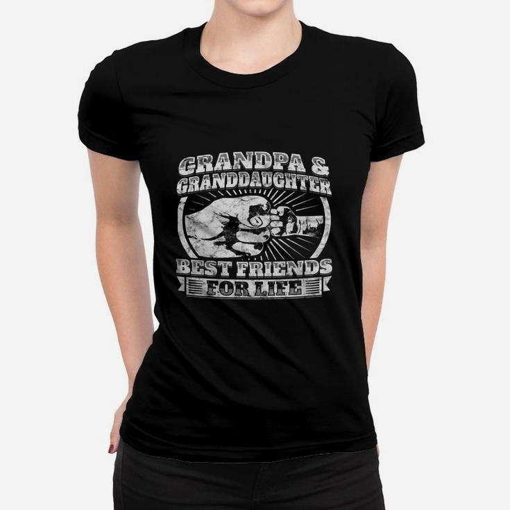 Grandpa Granddaughter Gift Family Shirt Grandad Fist Bump Ladies Tee