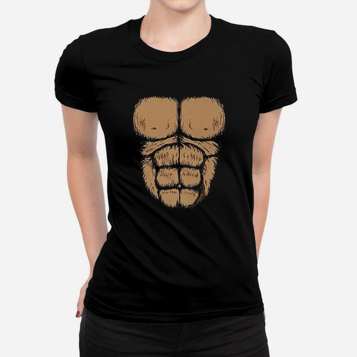 Halloween Gorilla Chest Costume Funny Monkey Gift Ladies Tee