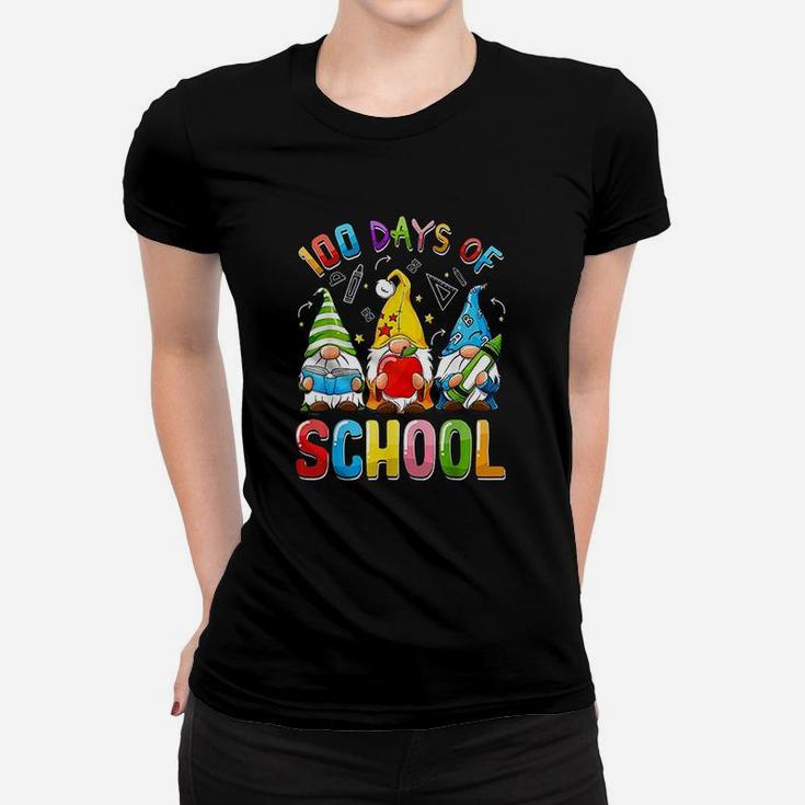Happy 100th Day Of School Three Gnomes Virtual Teachers Kids Ladies Tee