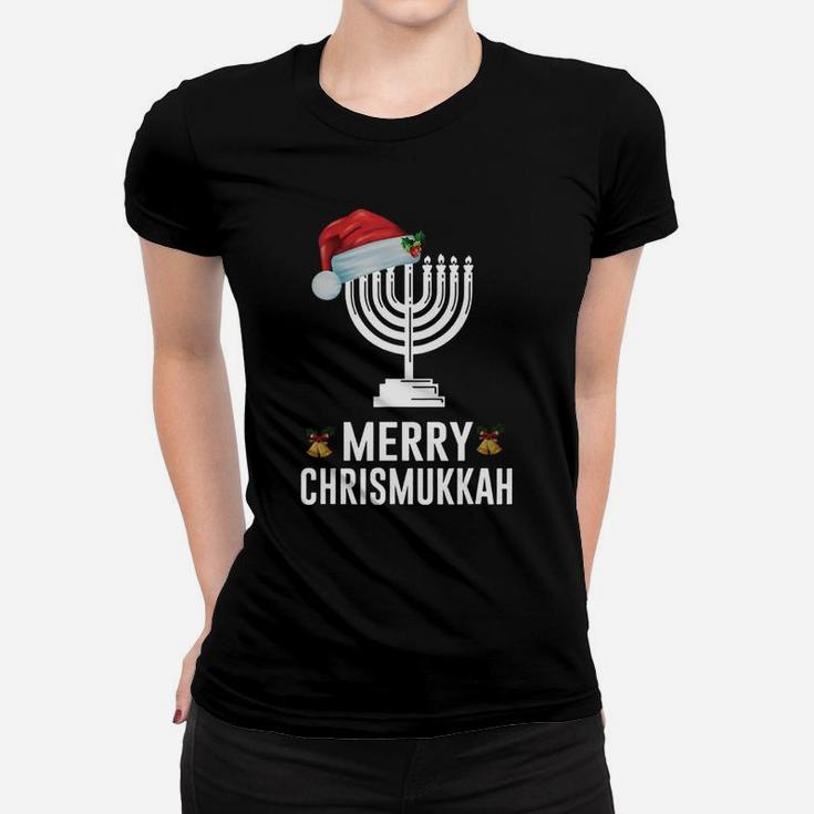 Happy Chrismukkah Funny Hanukkah And Merry Christmas Ladies Tee
