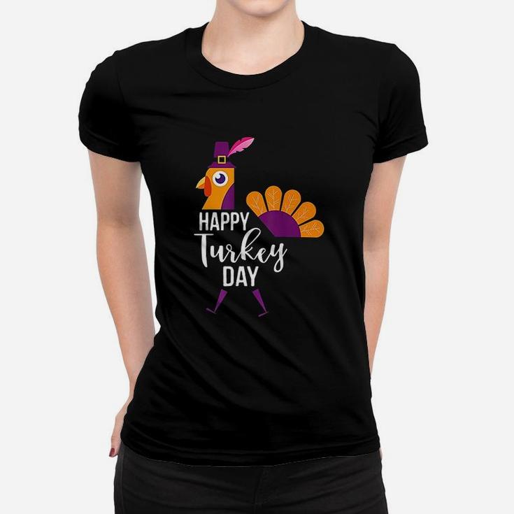 Happy Turkey Day Funny Thanksgiving Holiday Gift Ladies Tee