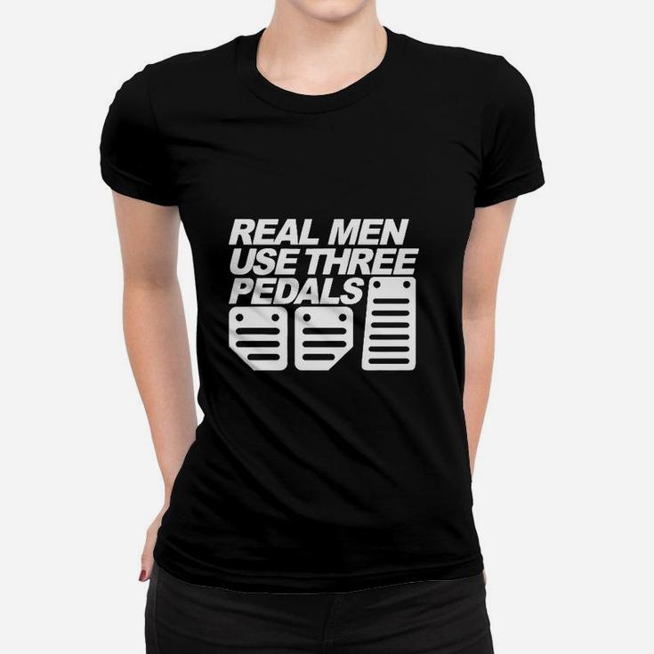 Herren Frauen Tshirt Echte Männer nutzen Drei Pedale, Autofahrer Design