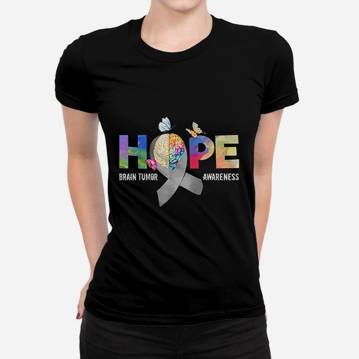 Hope Brain Tumor Awareness Gift Brain Tumor Survivor Women T-shirt