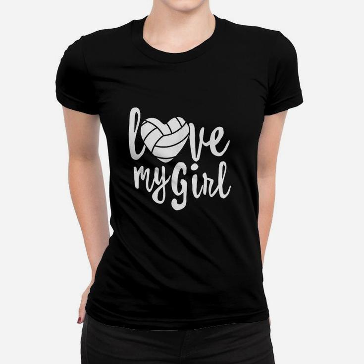 I Love My Girls Mom Volleyball Cute Volleyball Mom Ladies Tee