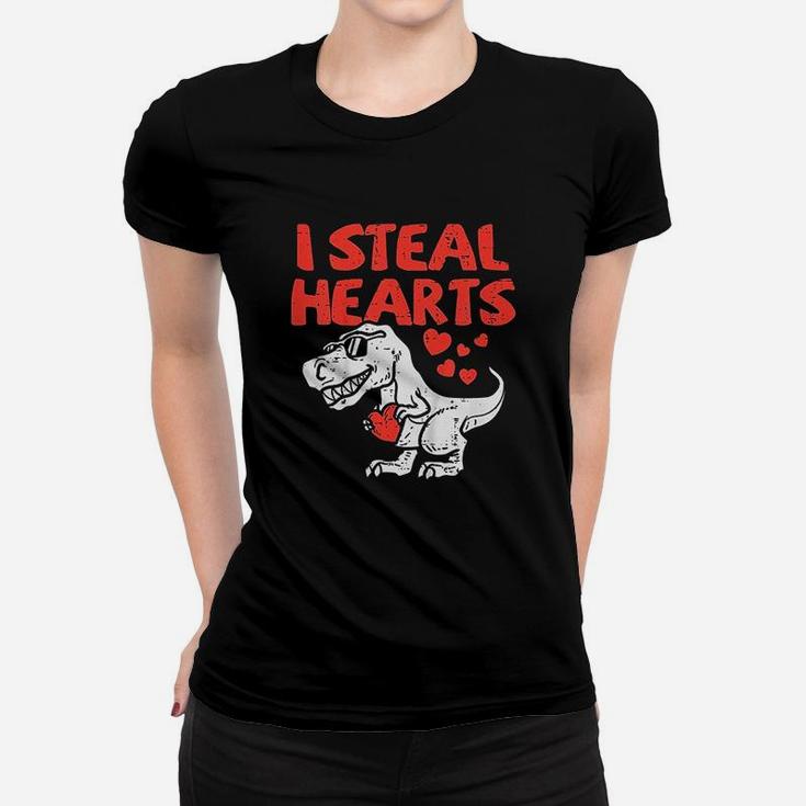 I Steal Hearts Trex Dino Cute Baby Boy Valentines Day Gift Ladies Tee
