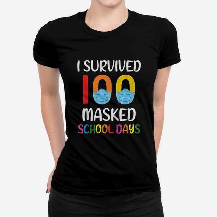 I Survived 100 School Days Gift For Teacher Student Ladies Tee